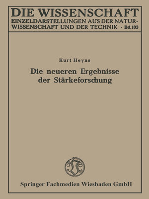 cover image of Die neueren Ergebnisse der Stärkeforschung